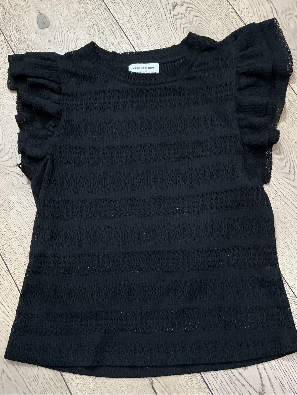 Woman’s Marc New York black knit butterfly sleeve top. Medium. Like new! Cute!
